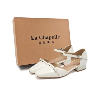 La Chapelle French Fairy Elegance Fashion One Strap High Heel Sandals Casual Single Shoes Women's Beige