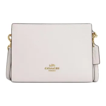 COACH Slim Crossbody Pebbled Leather Shoulder Bag, Crossbody Bag Small Size Women's Pink White