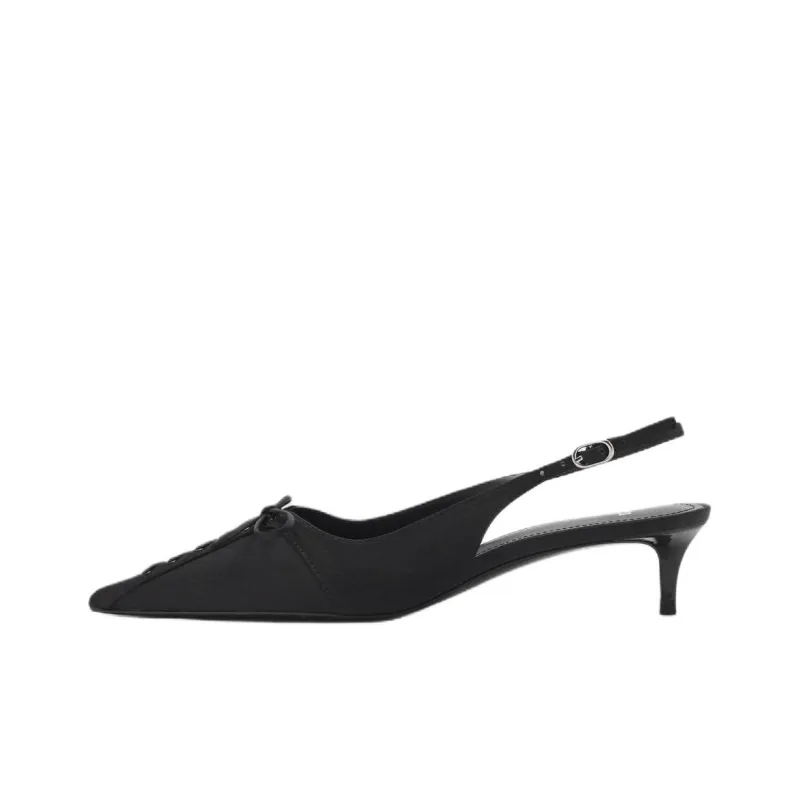 MANGO Party Slim Heel High Heels 3.9cm Women's Black-0