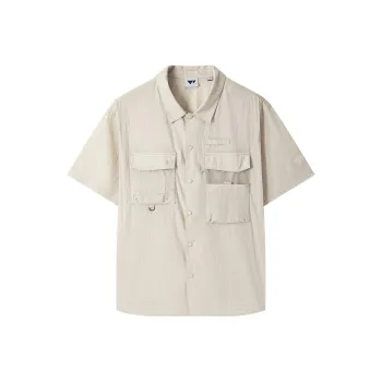 SEPTWOLVES Everyday Commute Solid Color Workwear Casual Short Sleeved Shirt Men's