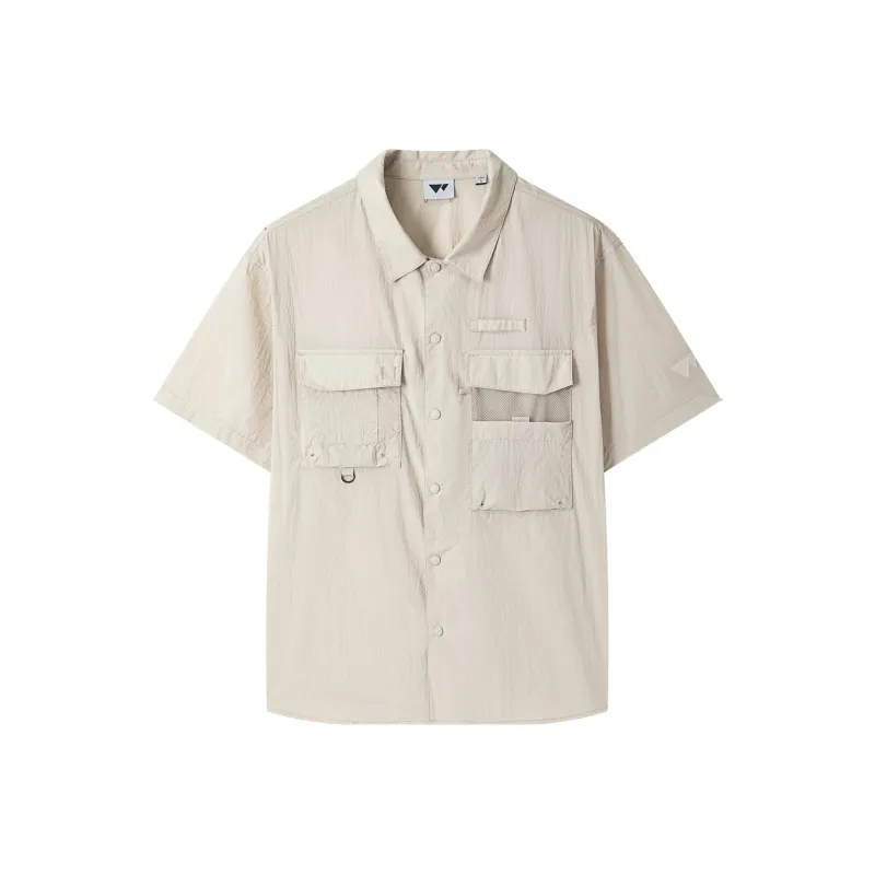 SEPTWOLVES Everyday Commute Solid Color Workwear Casual Short Sleeved Shirt Men's-0