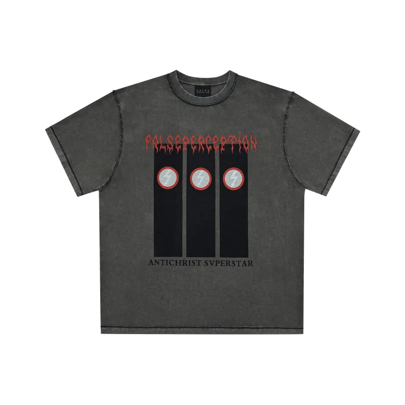 False Perception T Shirt Unisex Washed Gray-0