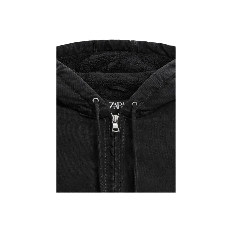 ZARA Denim Jackets Men Black-7