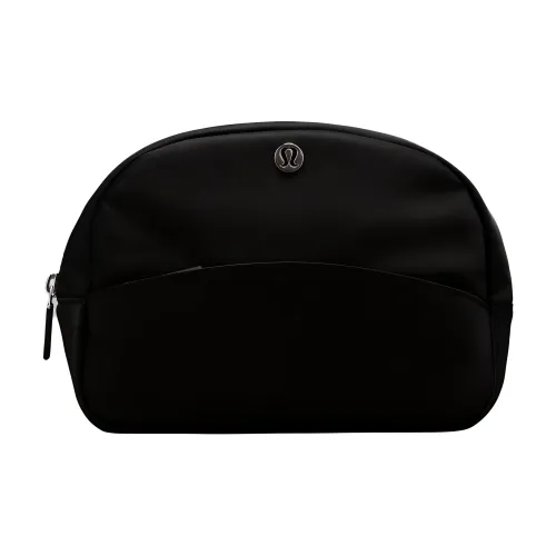 Lululemon Nylon Storage Bags Clutches Regular Women's Black & Silver