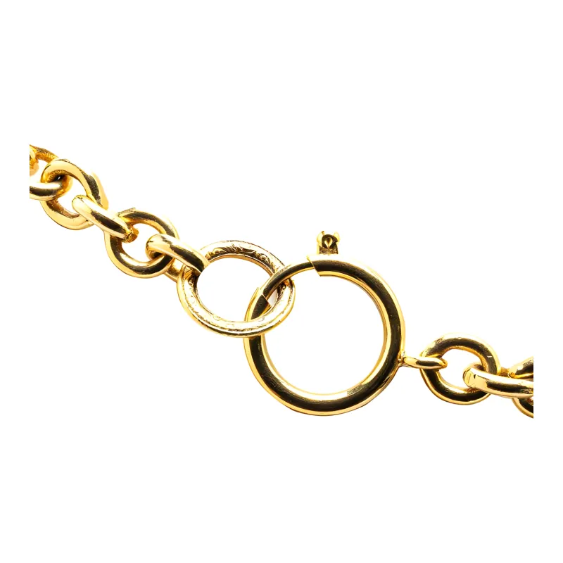 CHANEL 1994 Plated Cc Pendant Costume Necklace-2