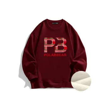 POLAR BEAR Fleece-Lined Loose Fit Sweatshirt Unisex