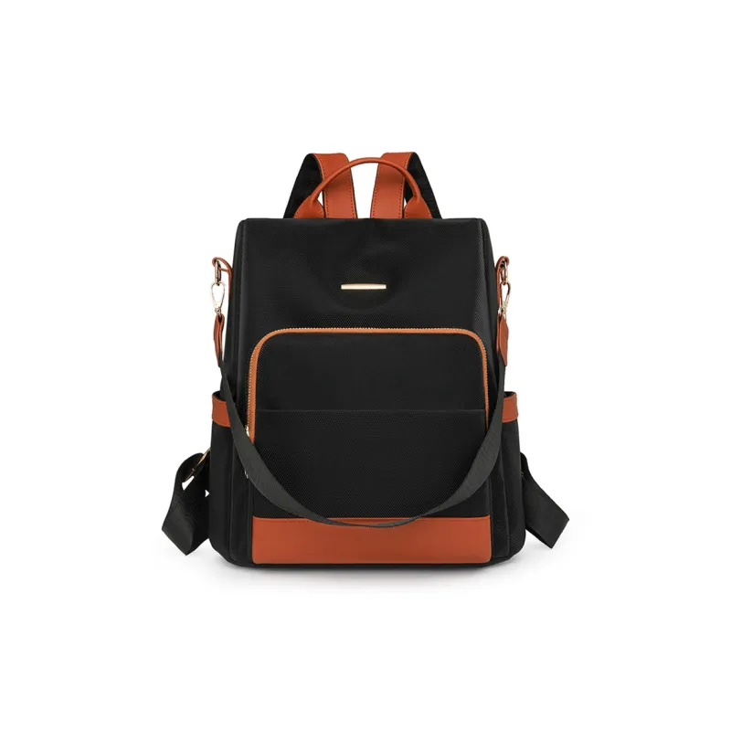 Single Warehouse PU Backpack Regular Unisex Black & White/Black & Brown/Caramel/Blue/Red/Pink-27