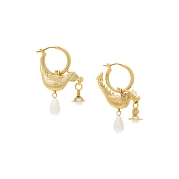 Vivienne Westwood Brass Pearl Earrings Women's Gold