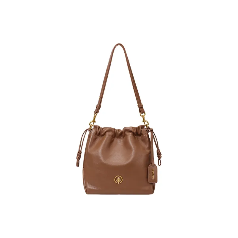 BAGTREE Cow Leather Bucket Bags Crossbody Bag, Shoulder Bag Trumpets Women's Multicolor-12