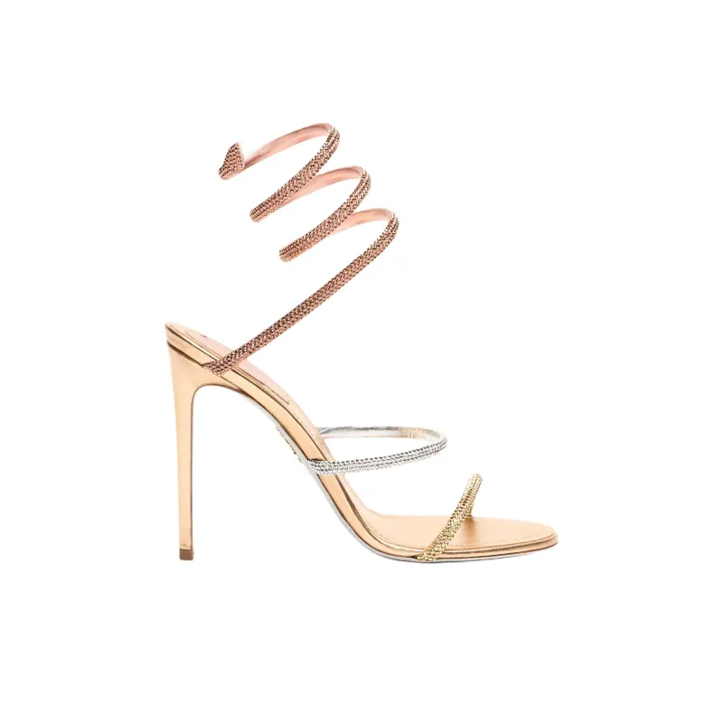 RENE CAOVILLA Cleo Slide Slippers 10.5cm Women's Gold-1
