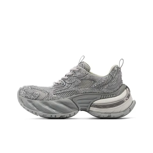 GG CC Cushioning, Slip Resistant, And Abrasion Resistant Low Top Chunky Sneakers Women's Gray