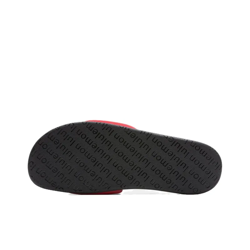 Lululemon Restfeel Slide Rubber Sole Slip Resistant Abrasion Resistant Slide Slippers Men's Black Red-4