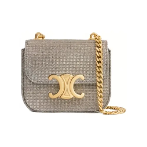 celine Camarat Textile Shoulder Bag Crossbody Bag Mini Women's Gray