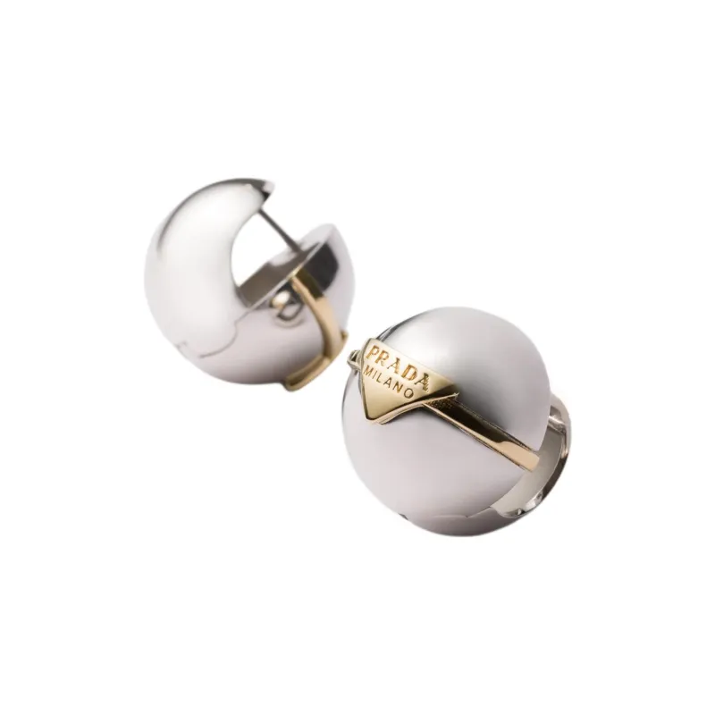 PRADA Metal Earrings Women's Gold-1