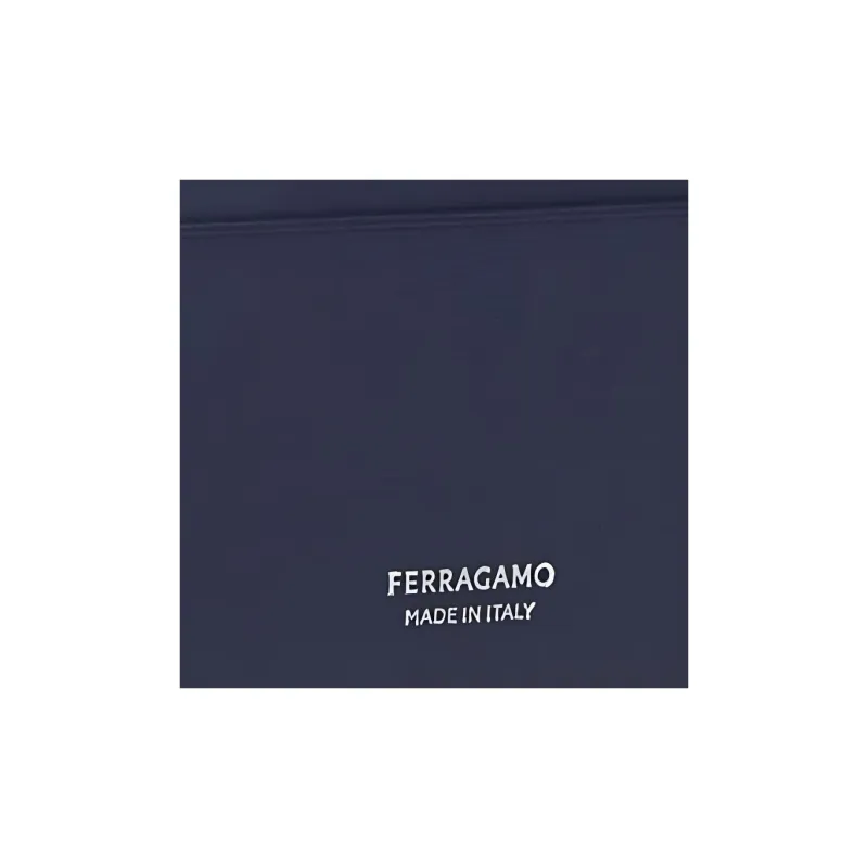 FERRAGAMO Calfskin Card Holder Men's Blue-3