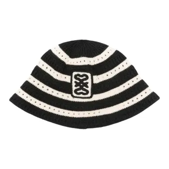 Sandro Striped Crochet knit Bucket Hat