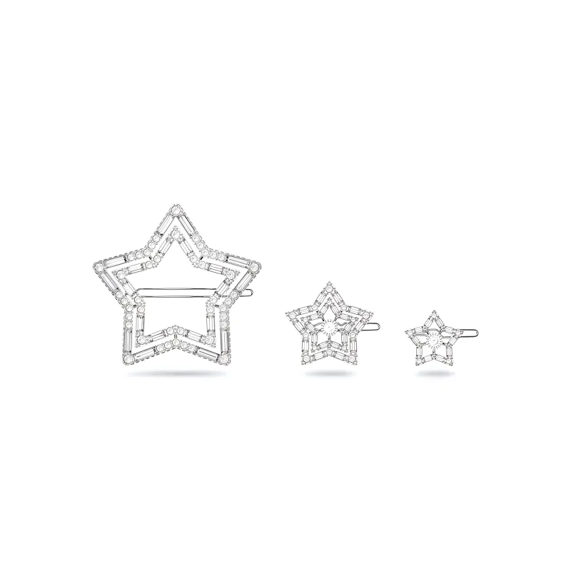 Swarovski Stella Hair Clips Women's Silver-0