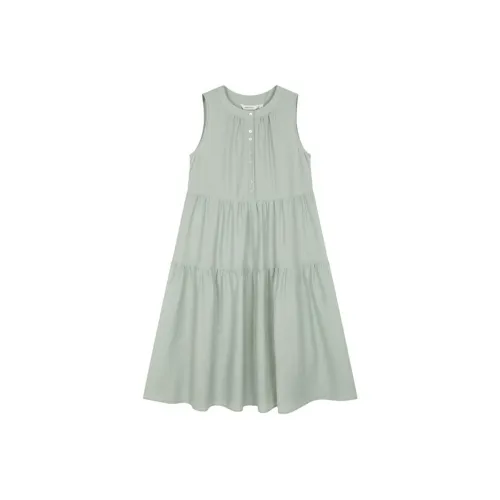 Mo Han Yi Mei Sleeveless Dress Women's Light Green
