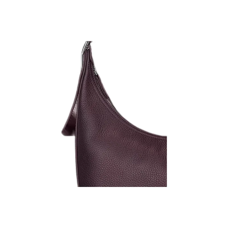 LONGCHAMP Essential Cow Leather Shoulder Bag Tubas Women's Eggplant Color-2