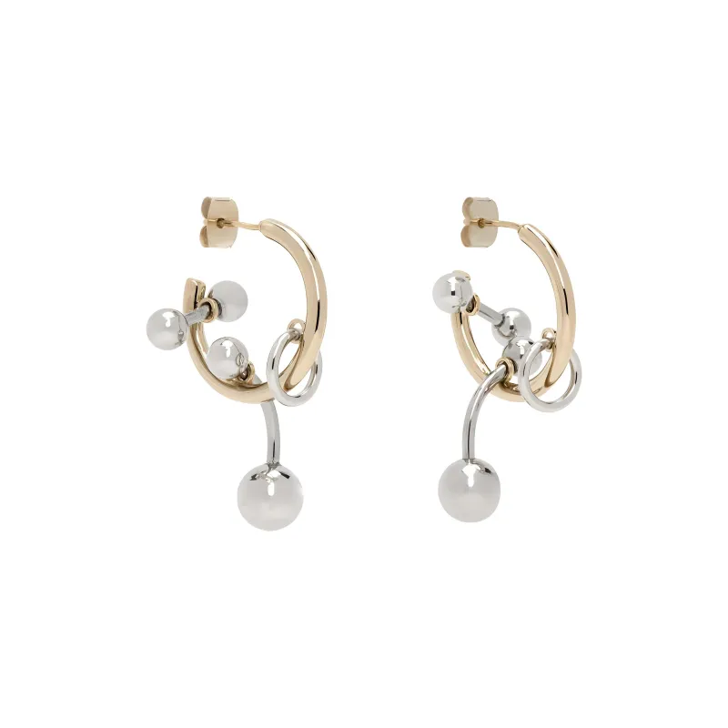 JUSTINE CLENQUET Brass Crystal Earrings Women's Silver-2