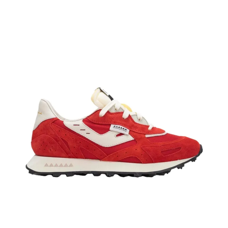 RUN OF Crimson Low Top Casual Shoes Men's Deep Red-1