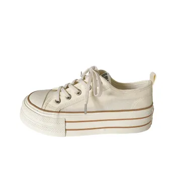 Than Than Me Slip Resistant Low Top Skateboard Shoes Women's Beige
