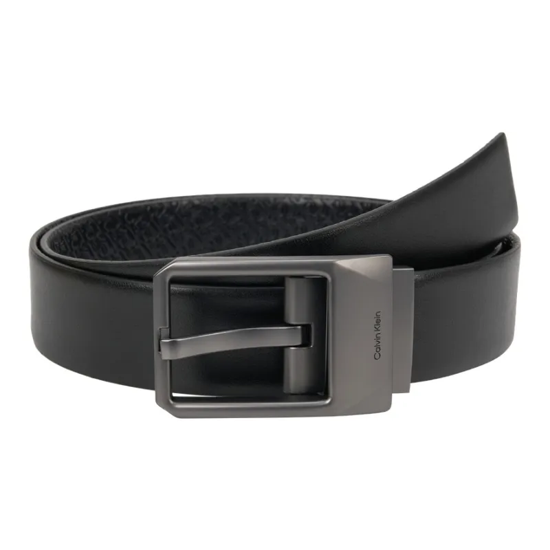 CALVIN KLEIN Split Cow Leather Belts Men's Space Black 3.5cm-0