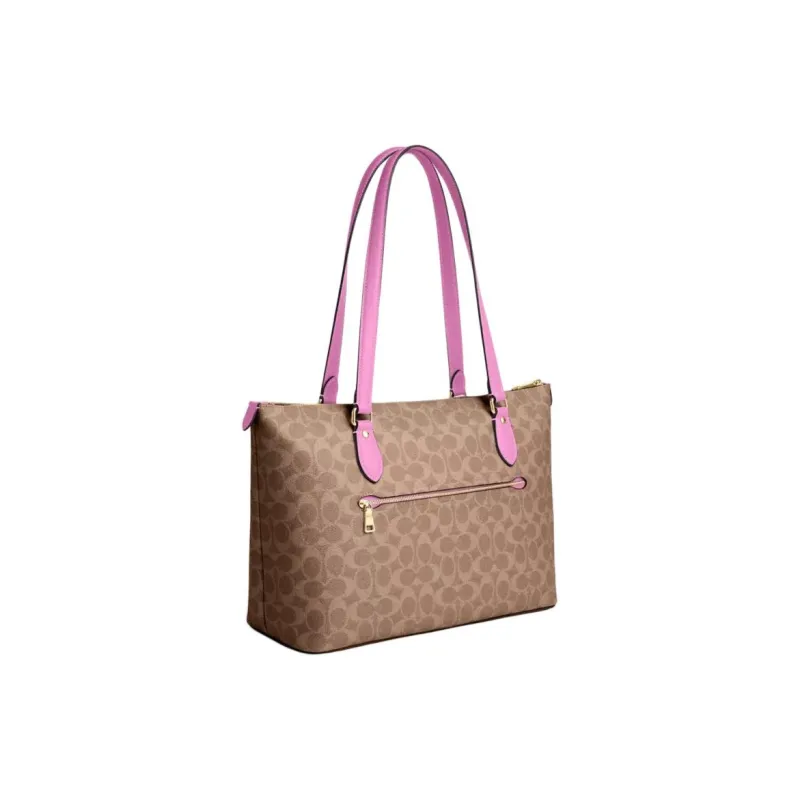 COACH Gallery Coated Canvas Tote Bag, Shopping Bag, Shoulder Bag, Handbag Tubas Women's Brown-1