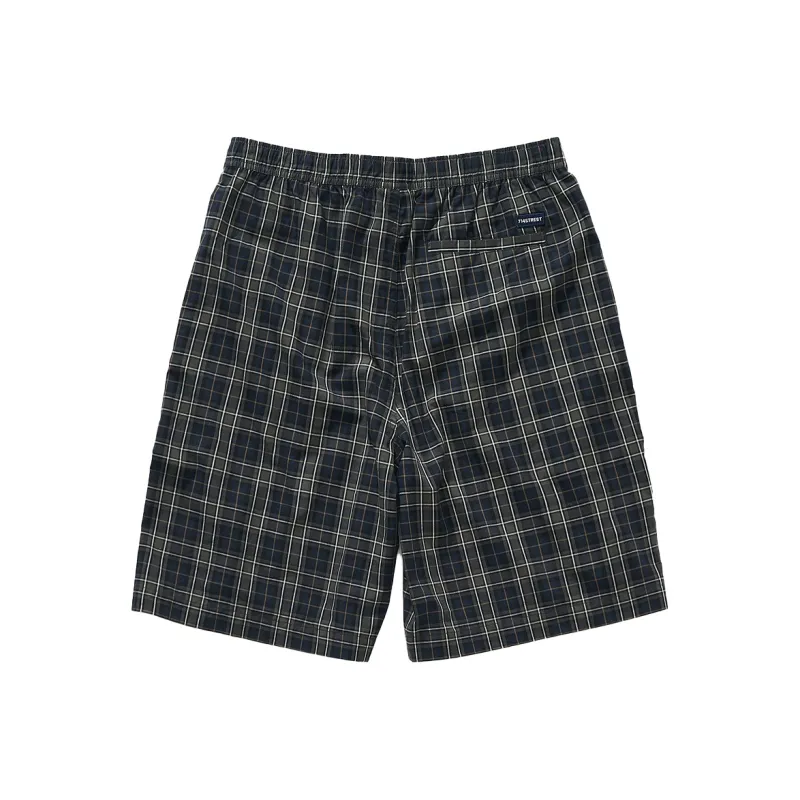 714STREET Casual Shorts Unisex Blue Green Plaid-1