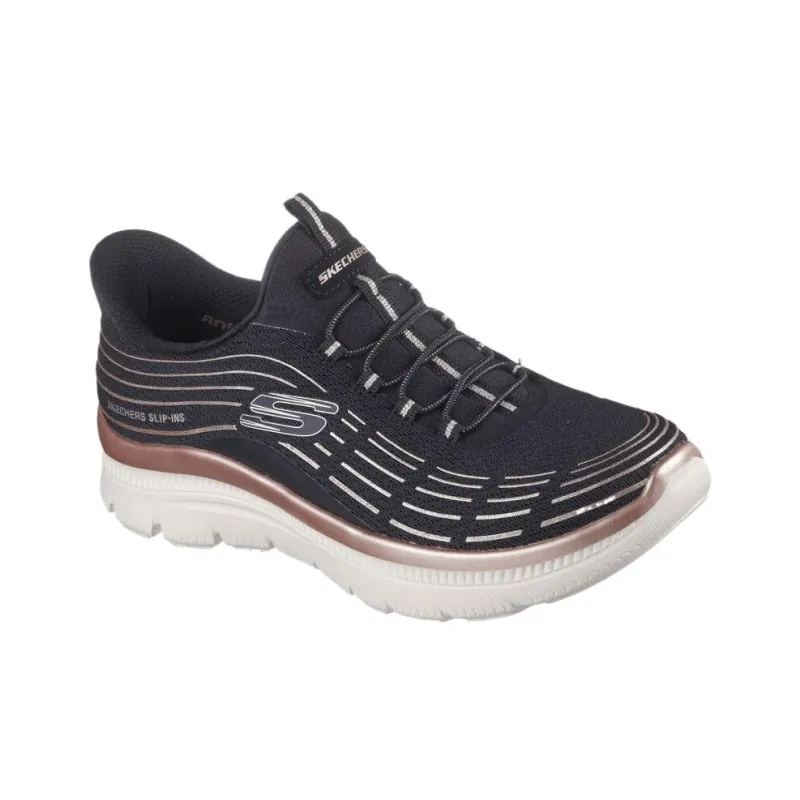 Skechers Slip ins Anti Slip Wear Resistant Low Top Casual Shoes Women's Black-3