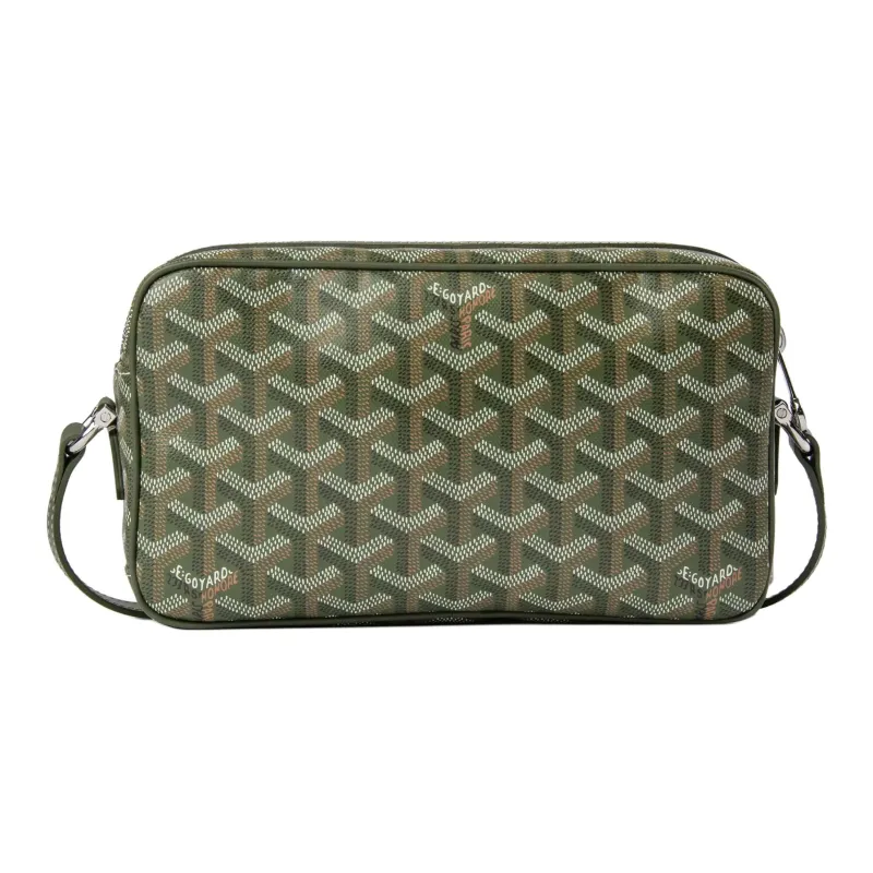GOYARD Cap Vert Canvas With Calfskin Crossbody Bag, Shoulder Bag Unisex Khaki Green-2