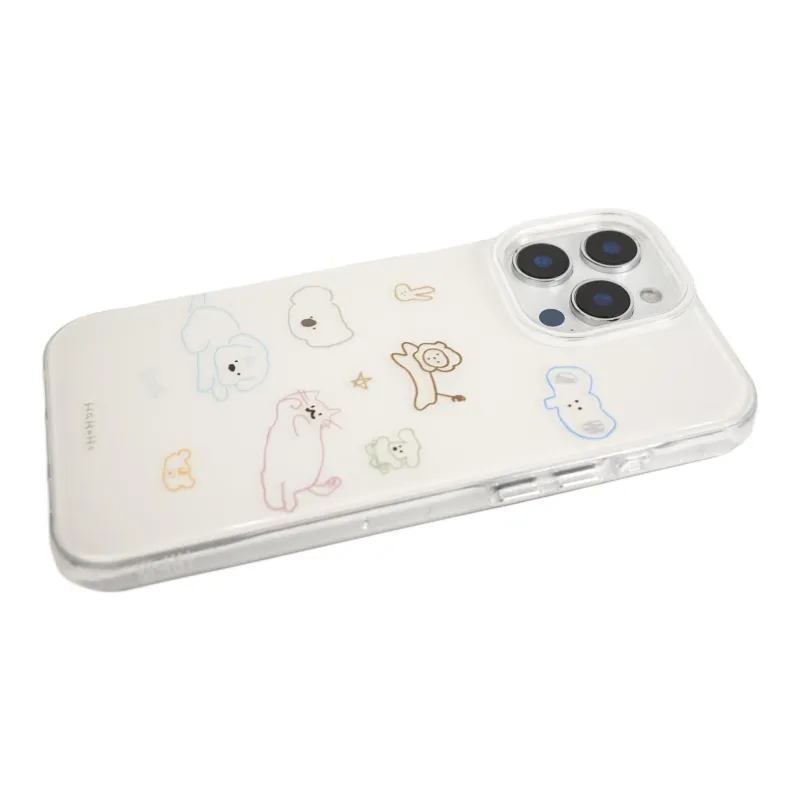 Wei Xin Acrylic Material Multicolor Line Animal Phone Cases Compatible With IPhone 16/15 Pro Max/Apple 13/14 Pro/Max-5