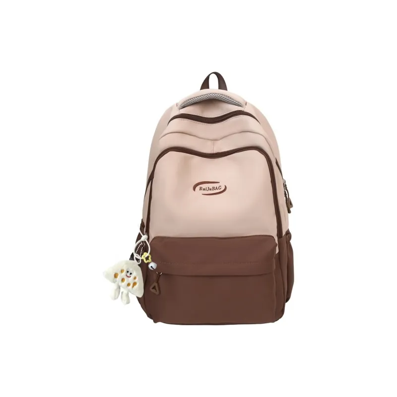 Yalu Nylon Backpack Unisex White/Light Yellow/Orange/Khaki/Pink-9