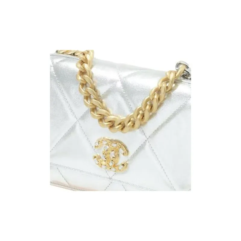CHANEL Sheepskin Shoulder Bag, Crossbody Bag, Wallet Women's Silver-4