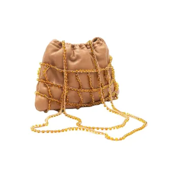 ALYSI Leather Shoulder Bag Medium Size Women's Cognac Brandy