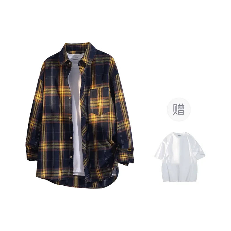 YOSICIL Shirt Unisex Yellow Plaid-12