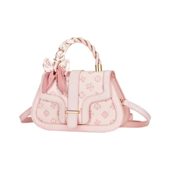 Jade En Plus PU Shoulder Bag, Crossbody Bag, Handbag Regular Women's Frosted Pink/Snow Pear White