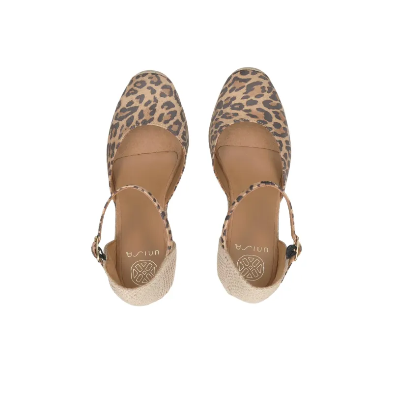 Unisa Art. CACERES Wedge Heel High Heels 7cm Women's Leopard Print-2