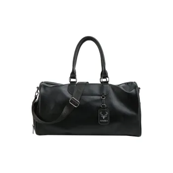 LETOO PU Travel Bag Unisex Black/Light Brown