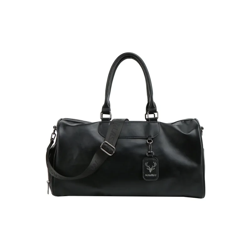 LETOO PU Travel Bag Unisex Black/Light Brown-0