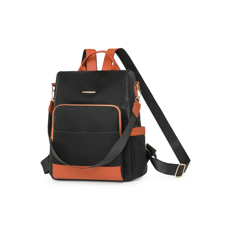 Single Warehouse PU Backpack Regular Unisex Black & White/Black & Brown/Caramel/Blue/Red/Pink-28