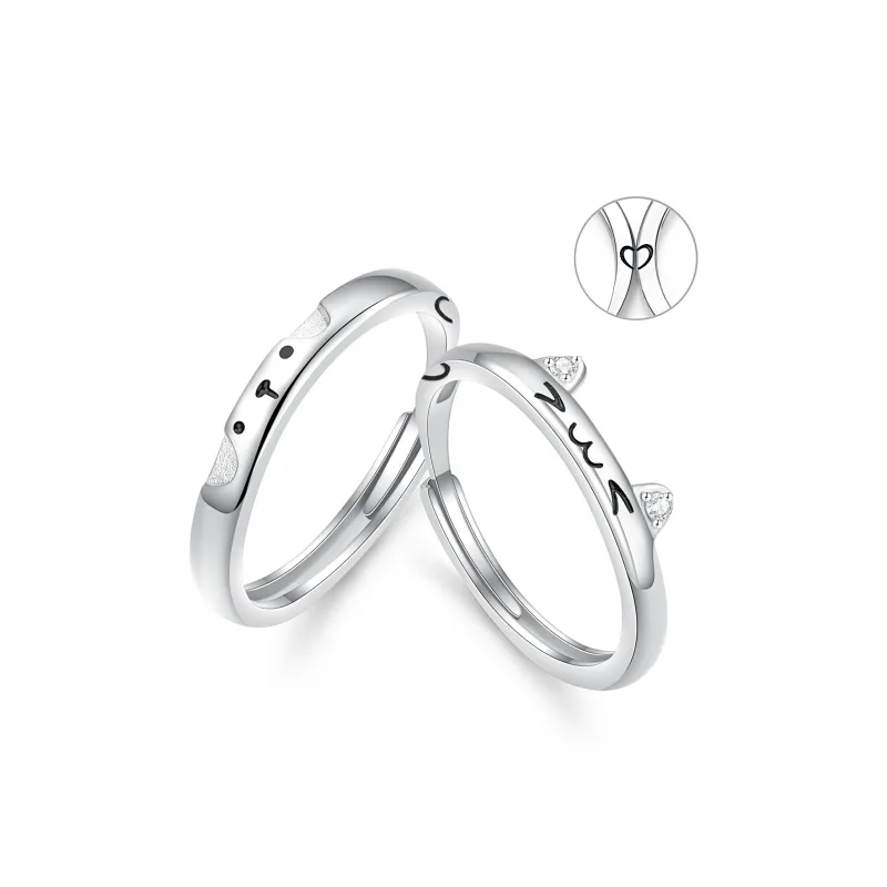CAREBEARS S999 Fine Silver/S925 Silver Rings Unisex-5