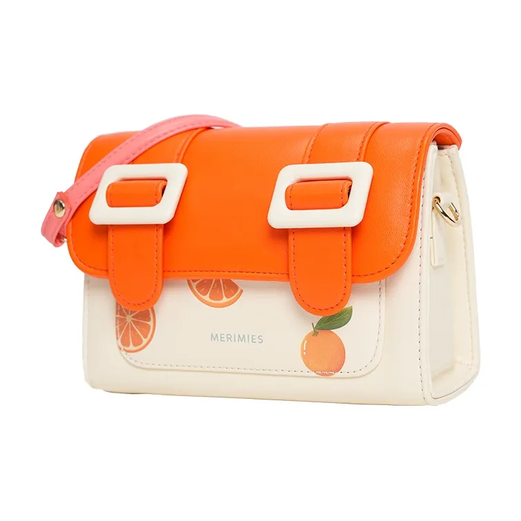 MERIMIES Artificial Leather Satchel Bag Shoulder Bag Women's Orange Summer Orange-2