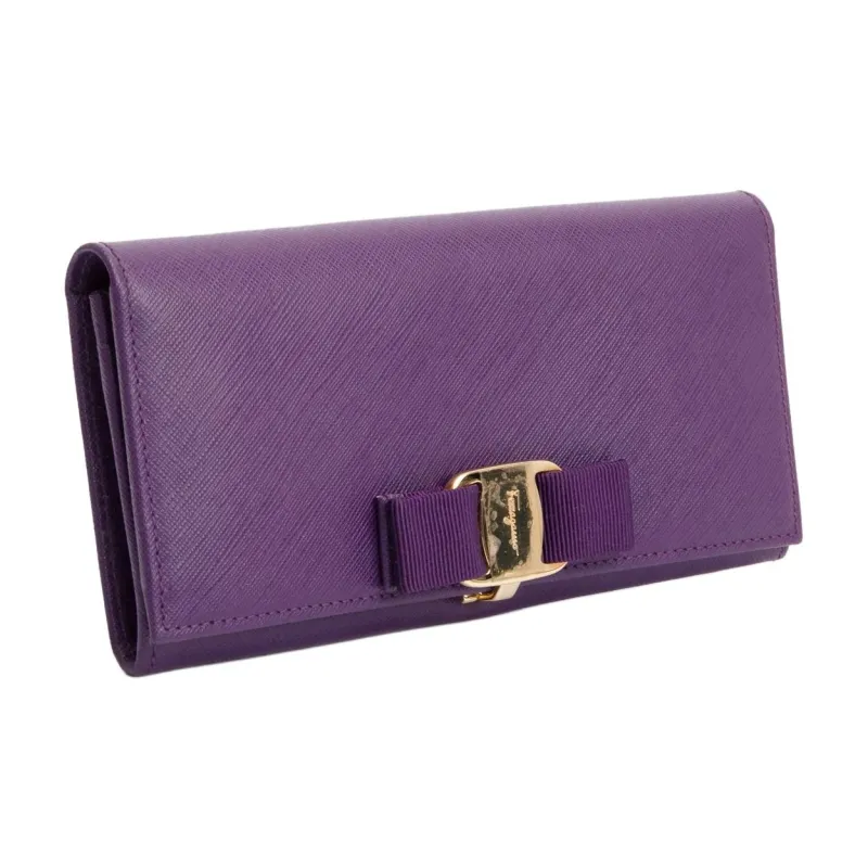 FERRAGAMO Cow Leather Wallet Women's Purple-2