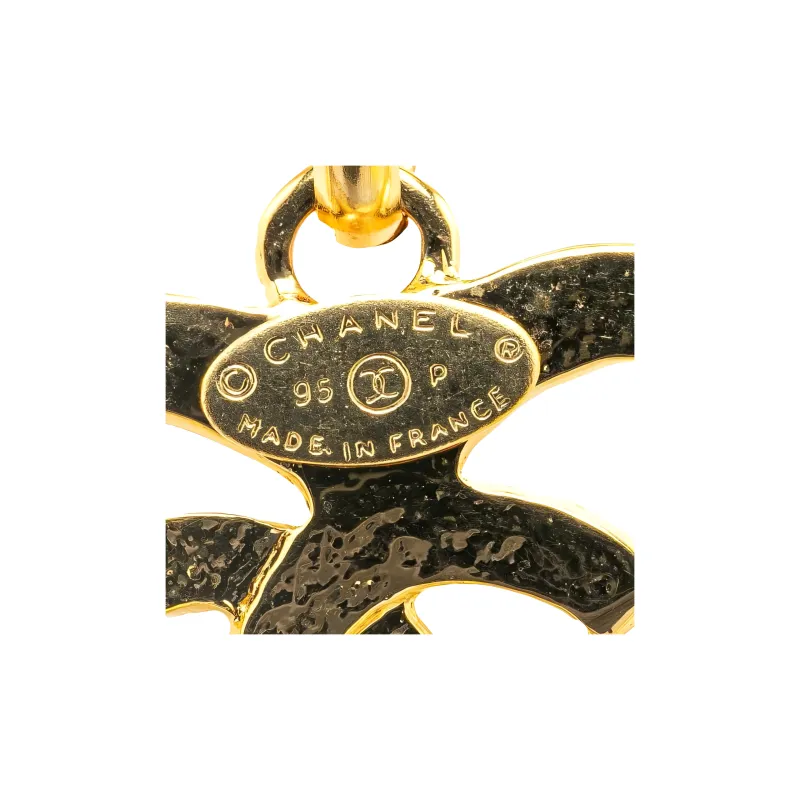 CHANEL 1995 Plated Cc Heart Pendant Necklace Costume Necklace-2