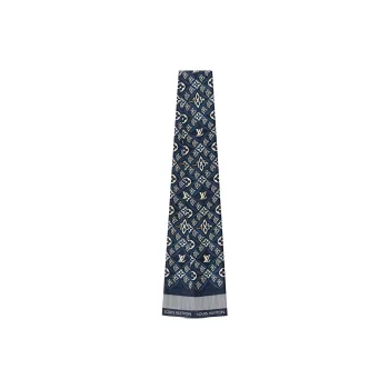 LOUIS VUITTON SINCE 1854 Silk Scarves Women's Blue