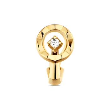 CHANEL Diamond Clip-On Earrings Unisex Gold