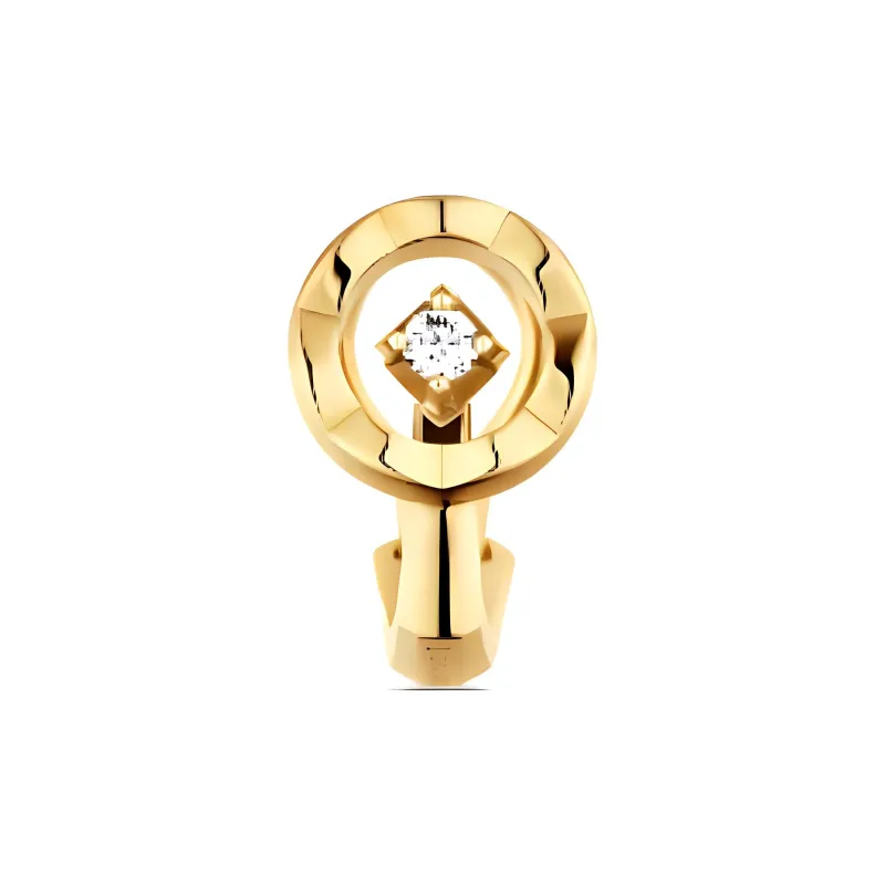 CHANEL Diamond Clip-On Earrings Unisex Gold-0