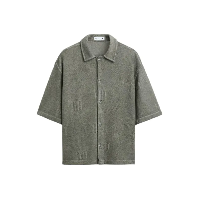 ZARA Shirts Men Khaki-0