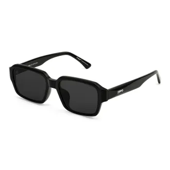 ZIPPO Plate Frame Square Sunglasses Unisex Black Frame With Tea Brown Lens